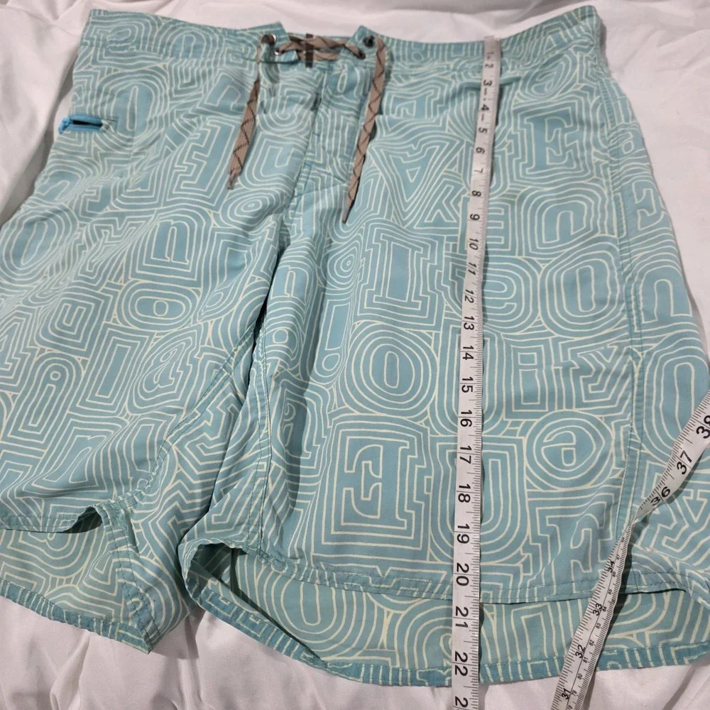 Patagonia Wavefairer Mens Board Shorts Size 38 Blue‎ Summer Beach Swim